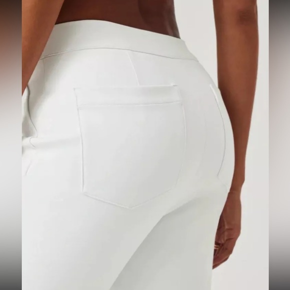 SPANX On-the-Go Ankle Slim Straight Pant White Ultimate Opacity Technology - Picture 2 of 8